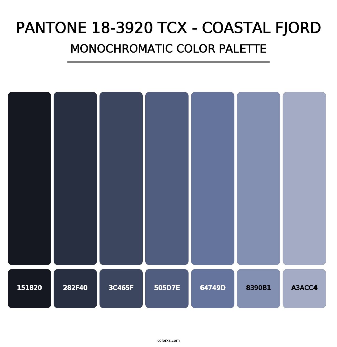 PANTONE 18-3920 TCX - Coastal Fjord - Monochromatic Color Palette