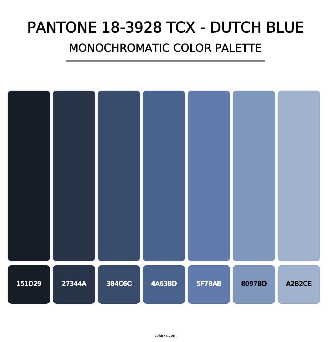 PANTONE 18-3928 TCX - Dutch Blue - Monochromatic Color Palette