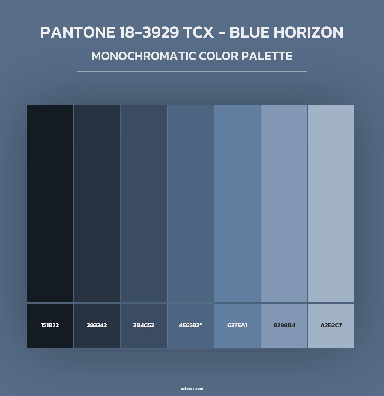 PANTONE 18-3929 TCX - Blue Horizon - Monochromatic Color Palette