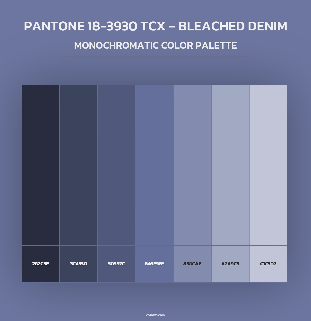 PANTONE 18-3930 TCX - Bleached Denim - Monochromatic Color Palette
