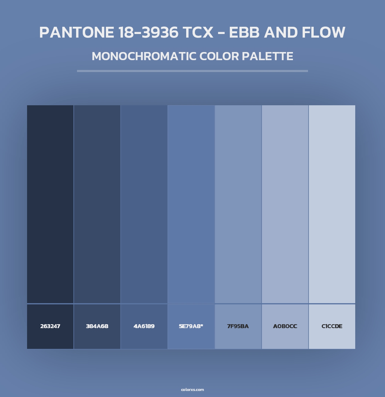 PANTONE 18-3936 TCX - Ebb and Flow - Monochromatic Color Palette
