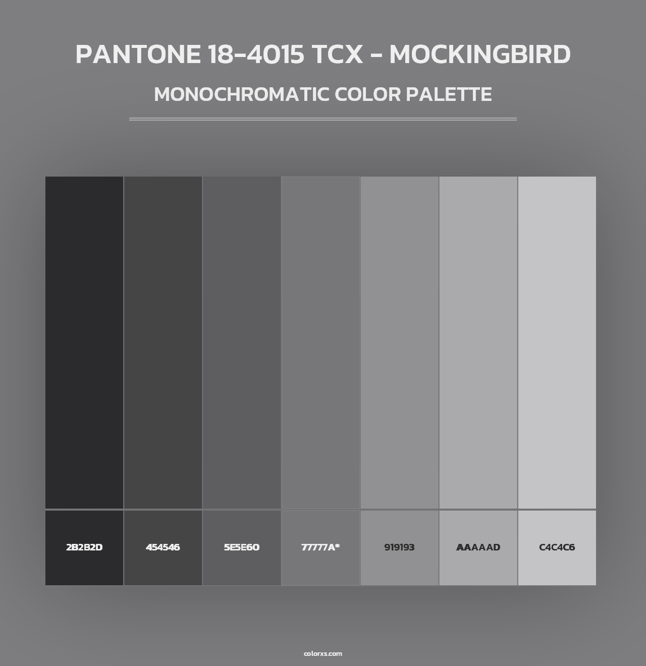 PANTONE 18-4015 TCX - Mockingbird - Monochromatic Color Palette