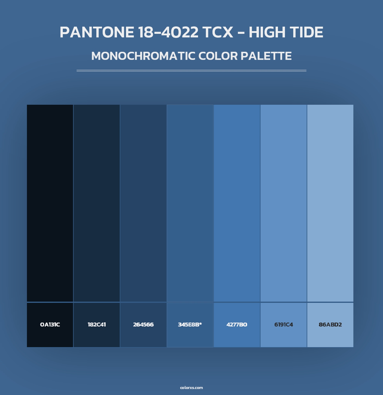 PANTONE 18-4022 TCX - High Tide - Monochromatic Color Palette
