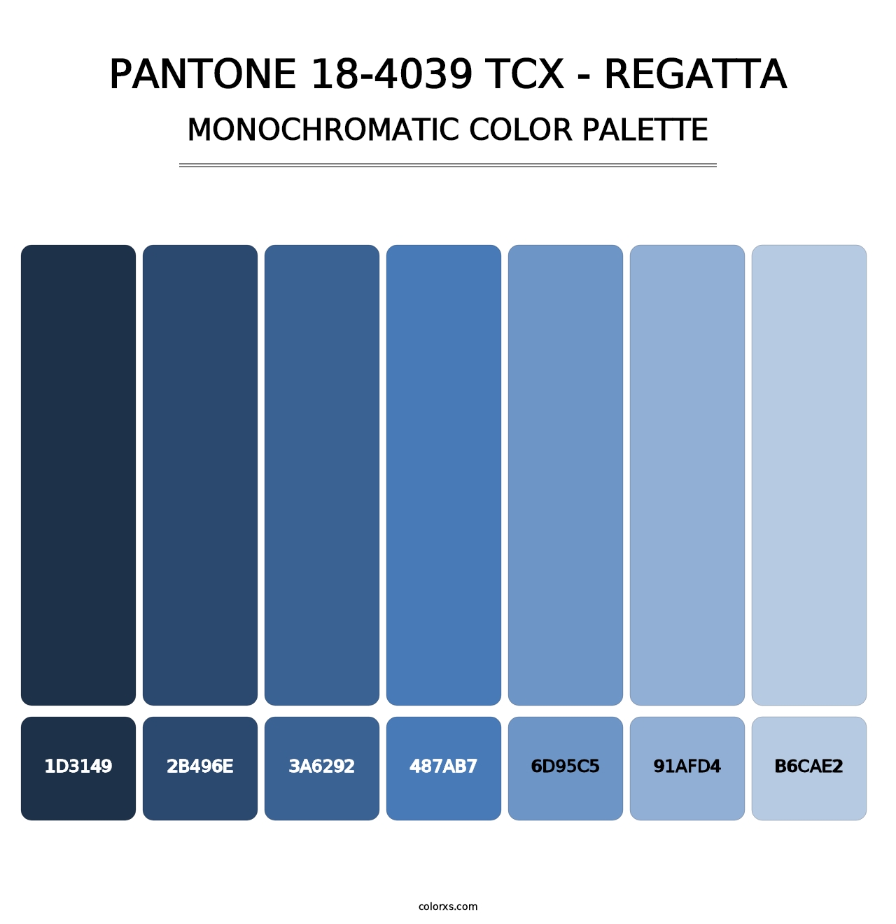 PANTONE 18-4039 TCX - Regatta - Monochromatic Color Palette