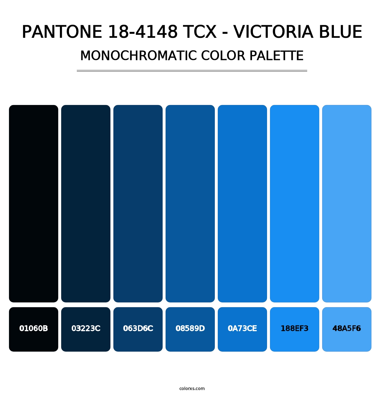 PANTONE 18-4148 TCX - Victoria Blue - Monochromatic Color Palette