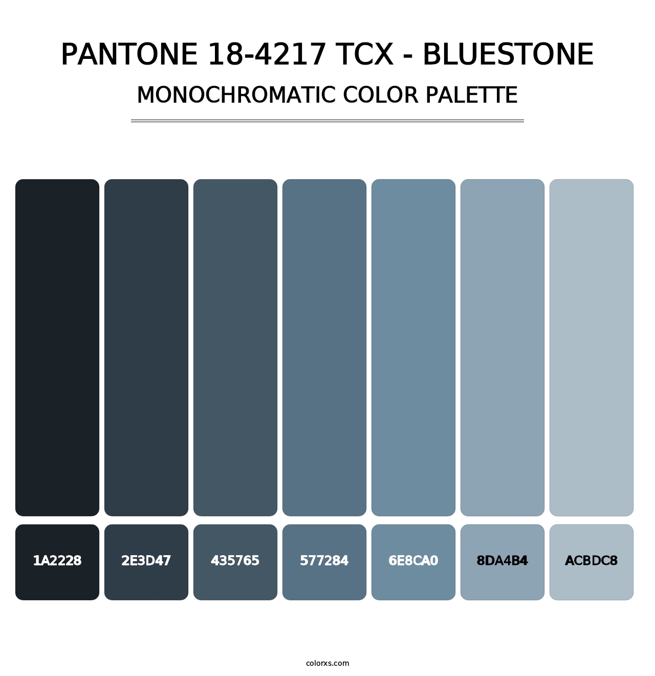PANTONE 18-4217 TCX - Bluestone - Monochromatic Color Palette