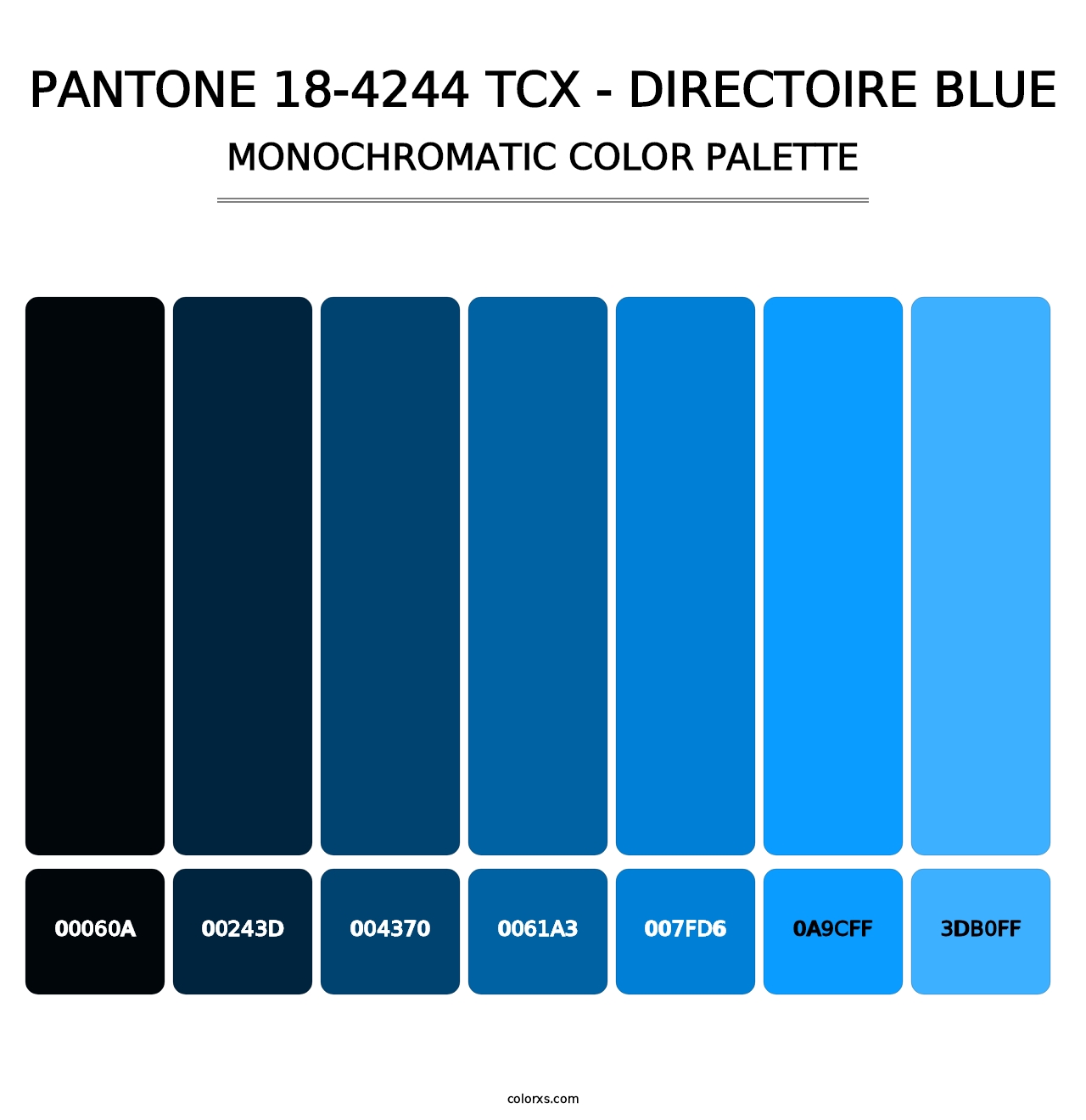 PANTONE 18-4244 TCX - Directoire Blue - Monochromatic Color Palette