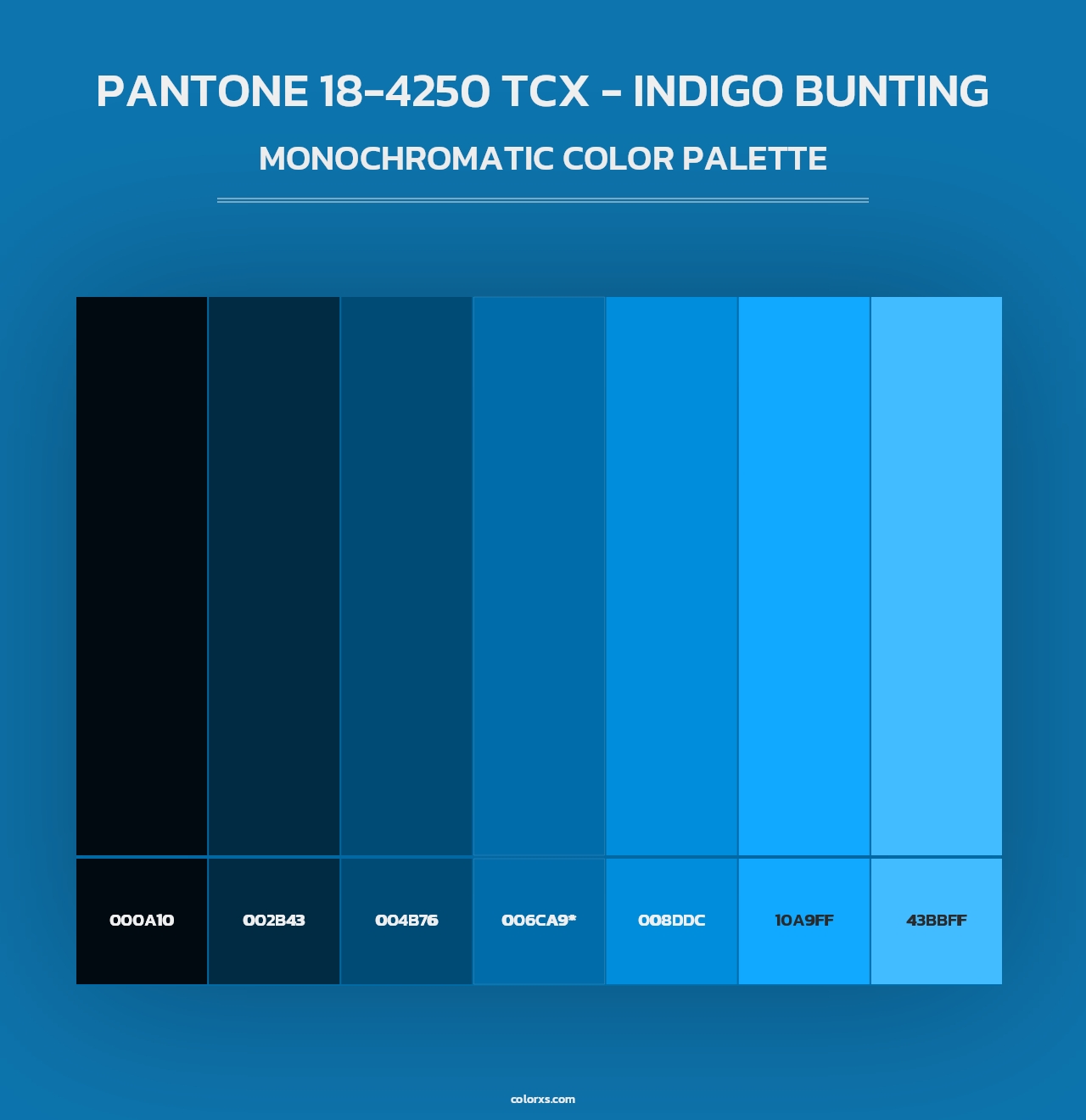 PANTONE 18-4250 TCX - Indigo Bunting - Monochromatic Color Palette