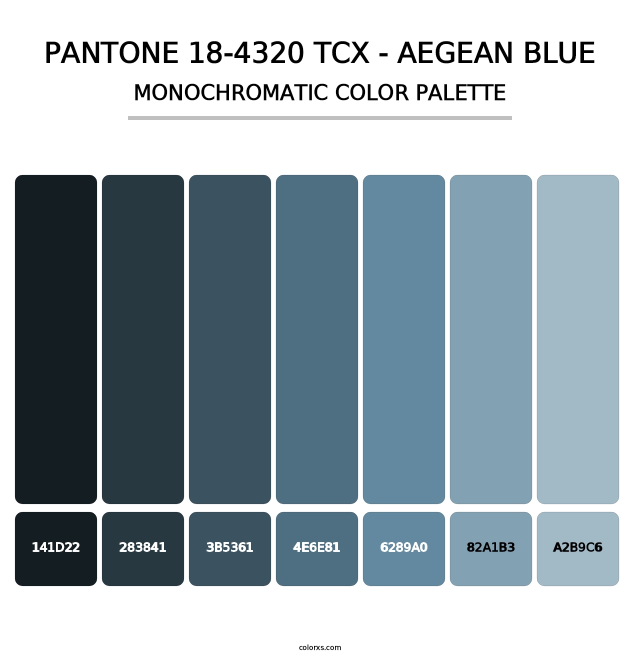 PANTONE 18-4320 TCX - Aegean Blue - Monochromatic Color Palette