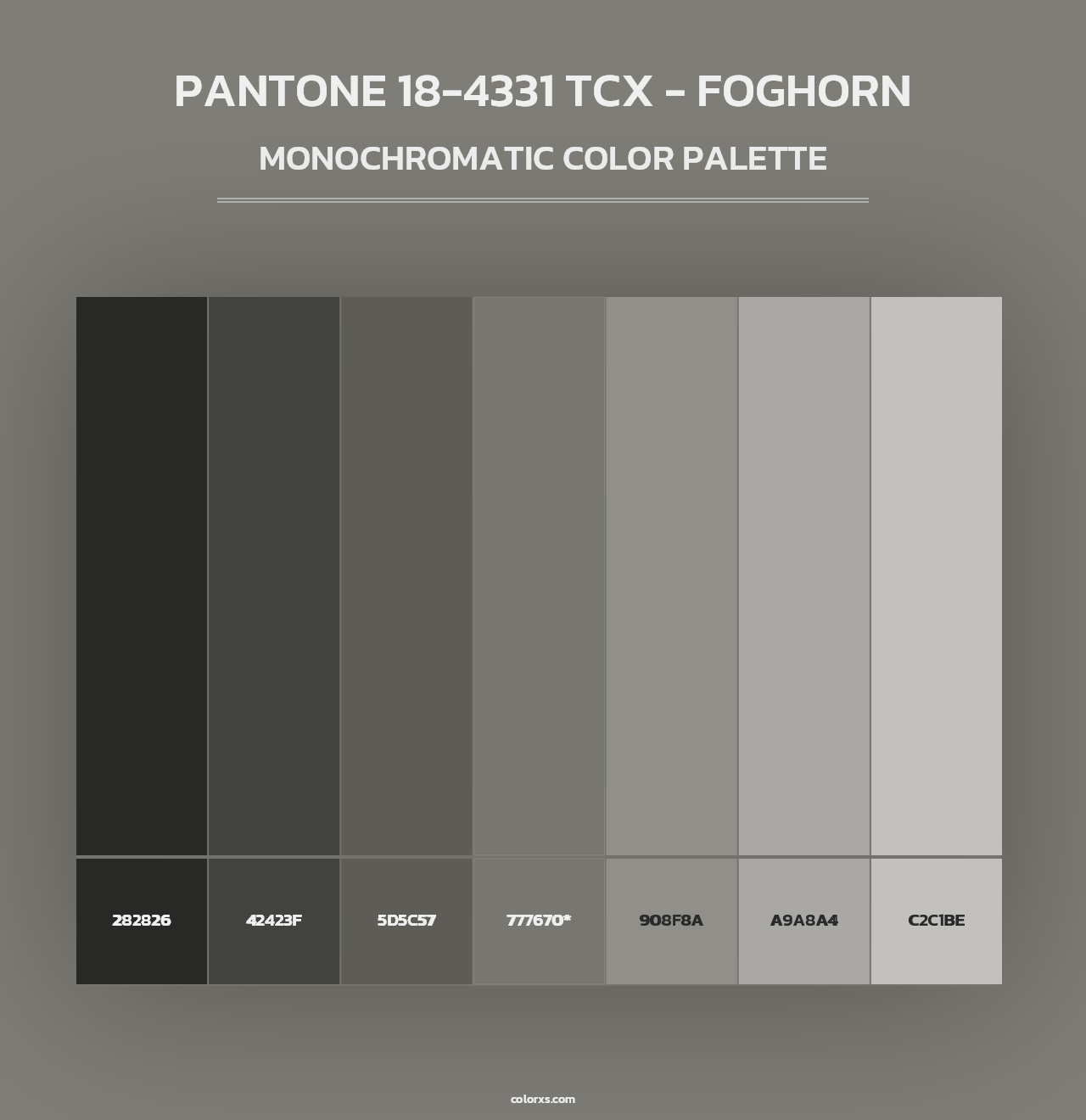 PANTONE 18-4331 TCX - Foghorn - Monochromatic Color Palette