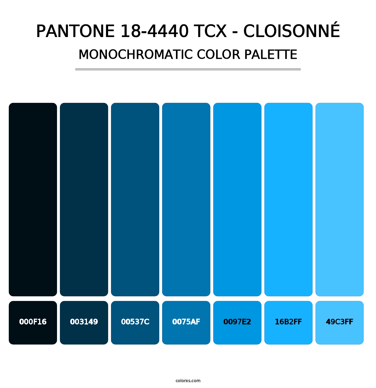 PANTONE 18-4440 TCX - Cloisonné - Monochromatic Color Palette
