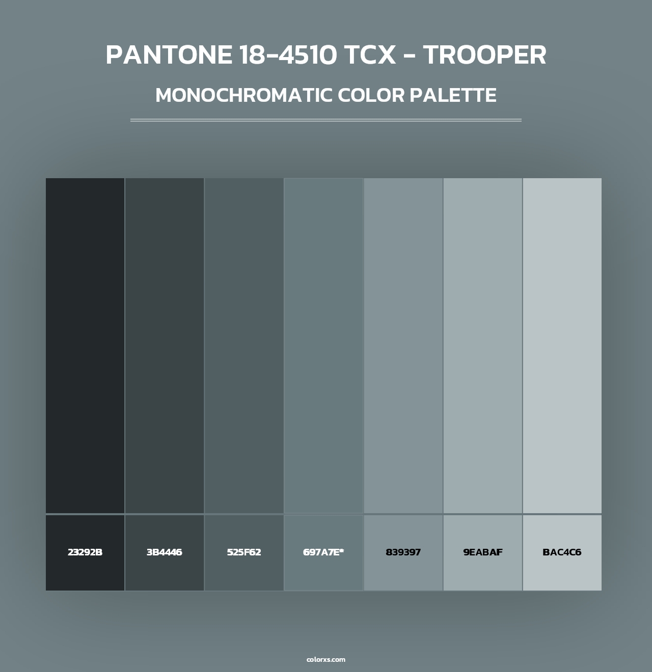 PANTONE 18-4510 TCX - Trooper - Monochromatic Color Palette