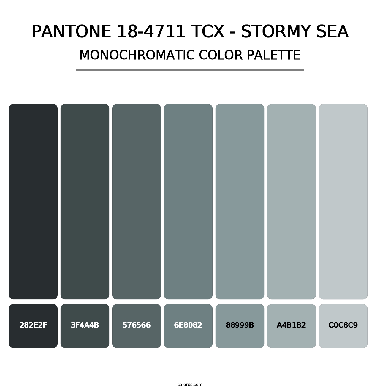 PANTONE 18-4711 TCX - Stormy Sea - Monochromatic Color Palette
