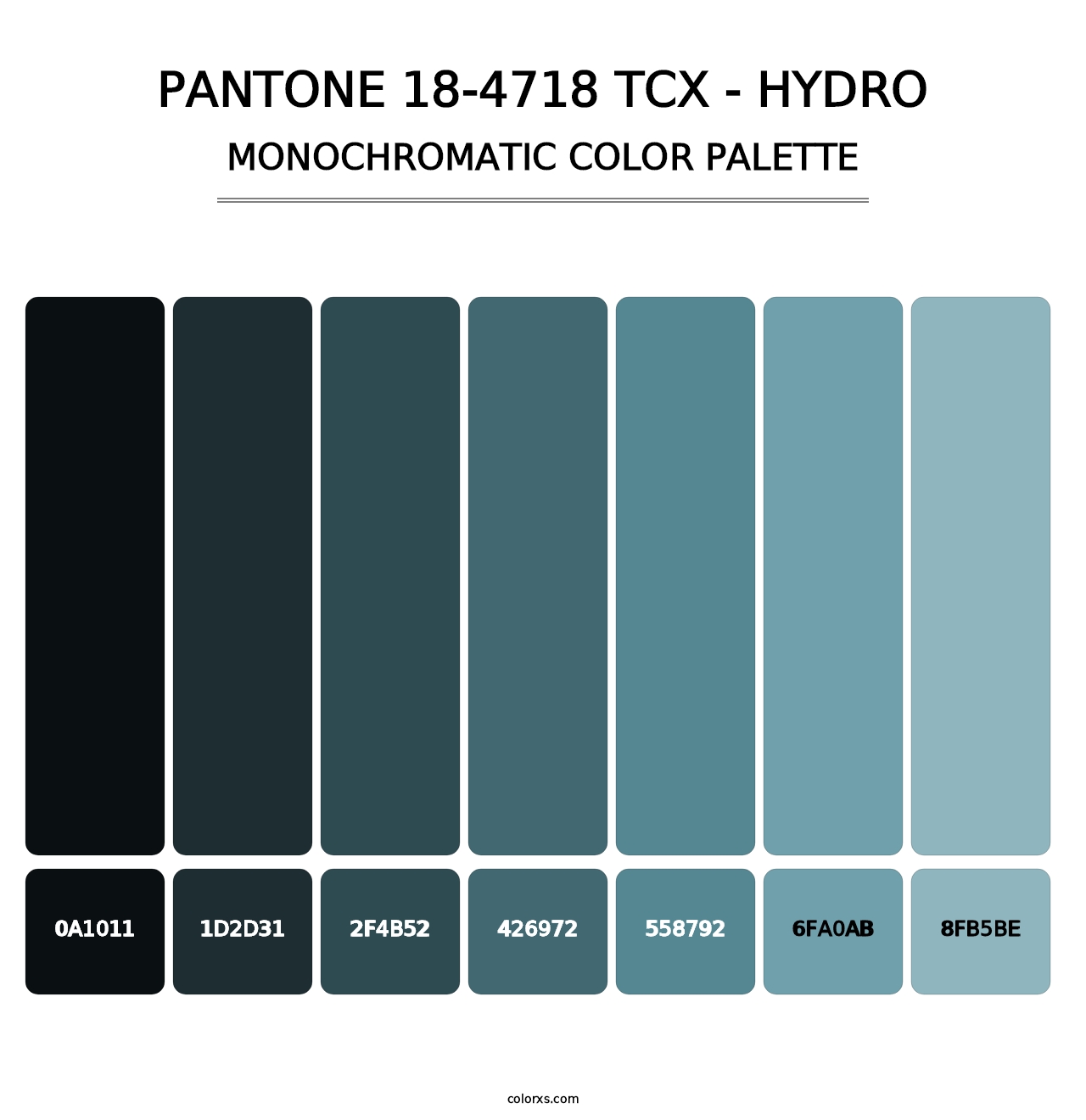 PANTONE 18-4718 TCX - Hydro - Monochromatic Color Palette