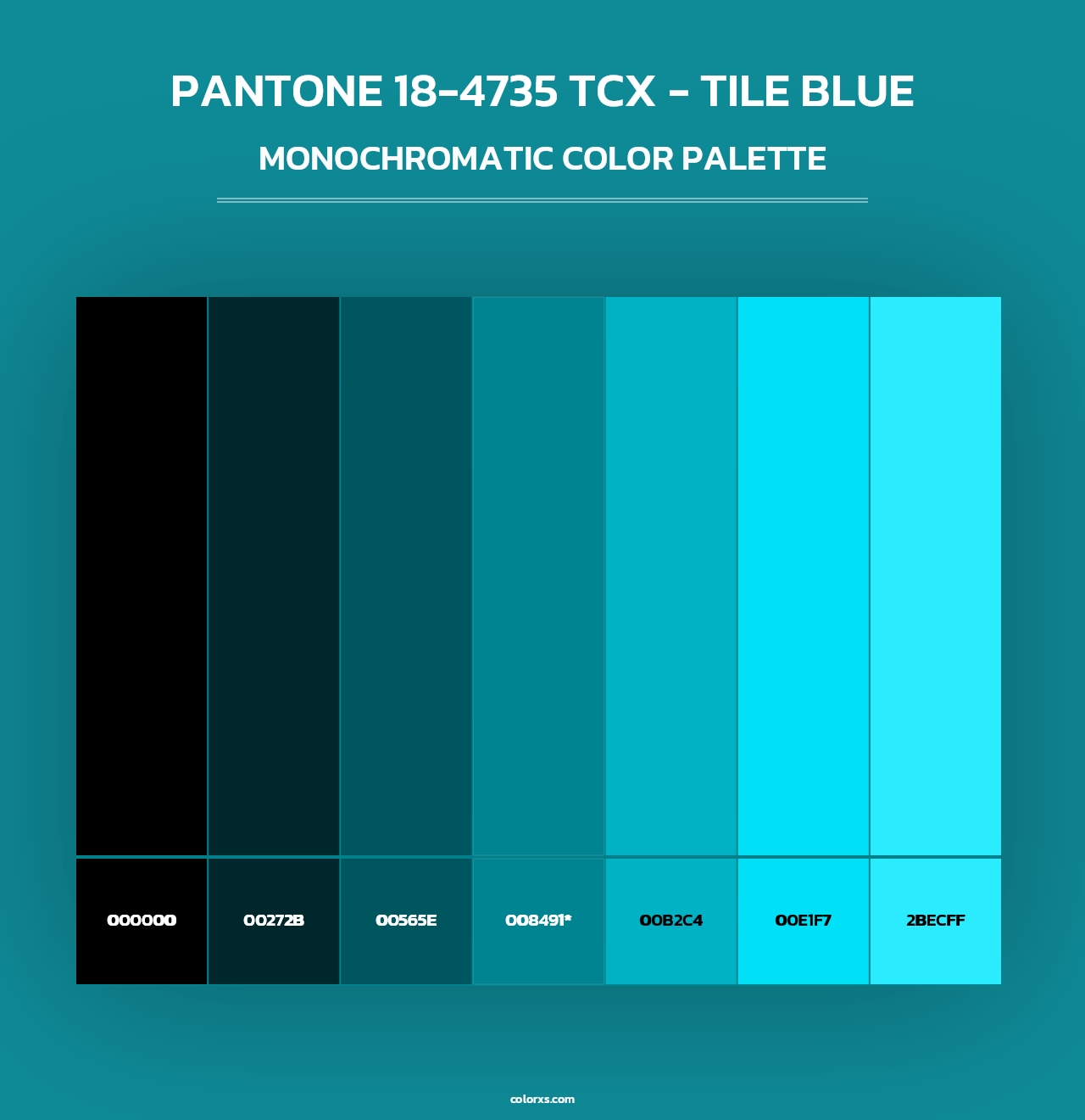PANTONE 18-4735 TCX - Tile Blue - Monochromatic Color Palette
