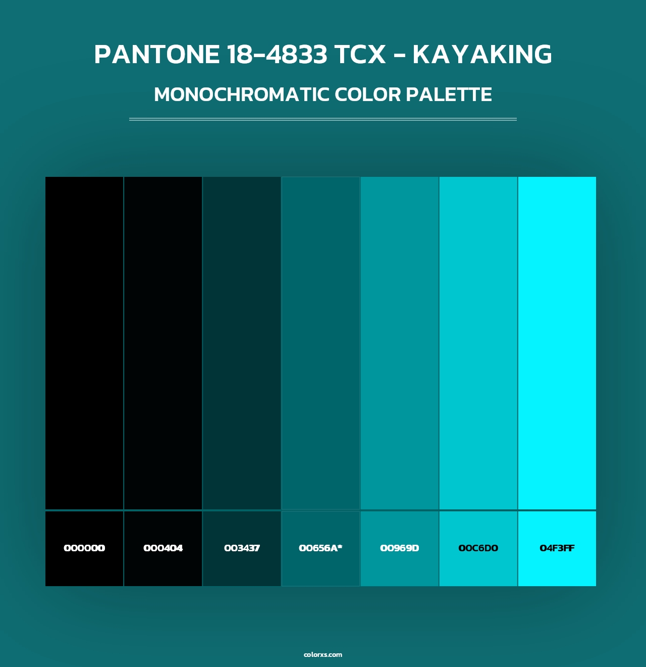 PANTONE 18-4833 TCX - Kayaking - Monochromatic Color Palette