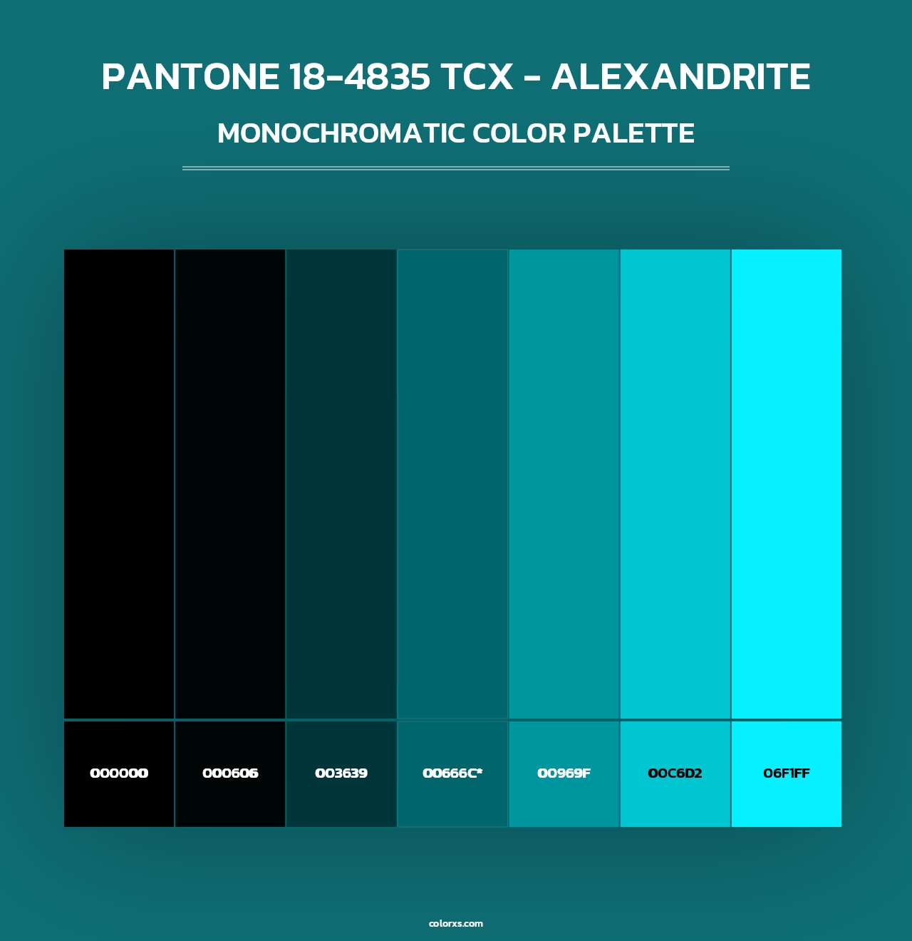 PANTONE 18-4835 TCX - Alexandrite - Monochromatic Color Palette