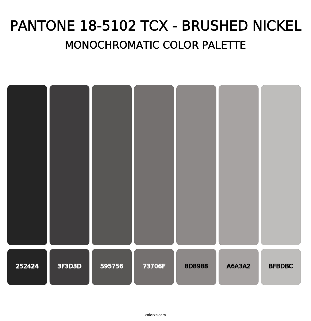 PANTONE 18-5102 TCX - Brushed Nickel - Monochromatic Color Palette