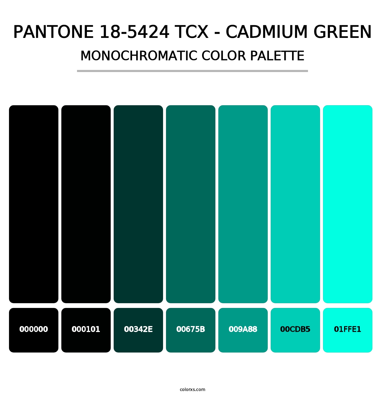 PANTONE 18-5424 TCX - Cadmium Green - Monochromatic Color Palette
