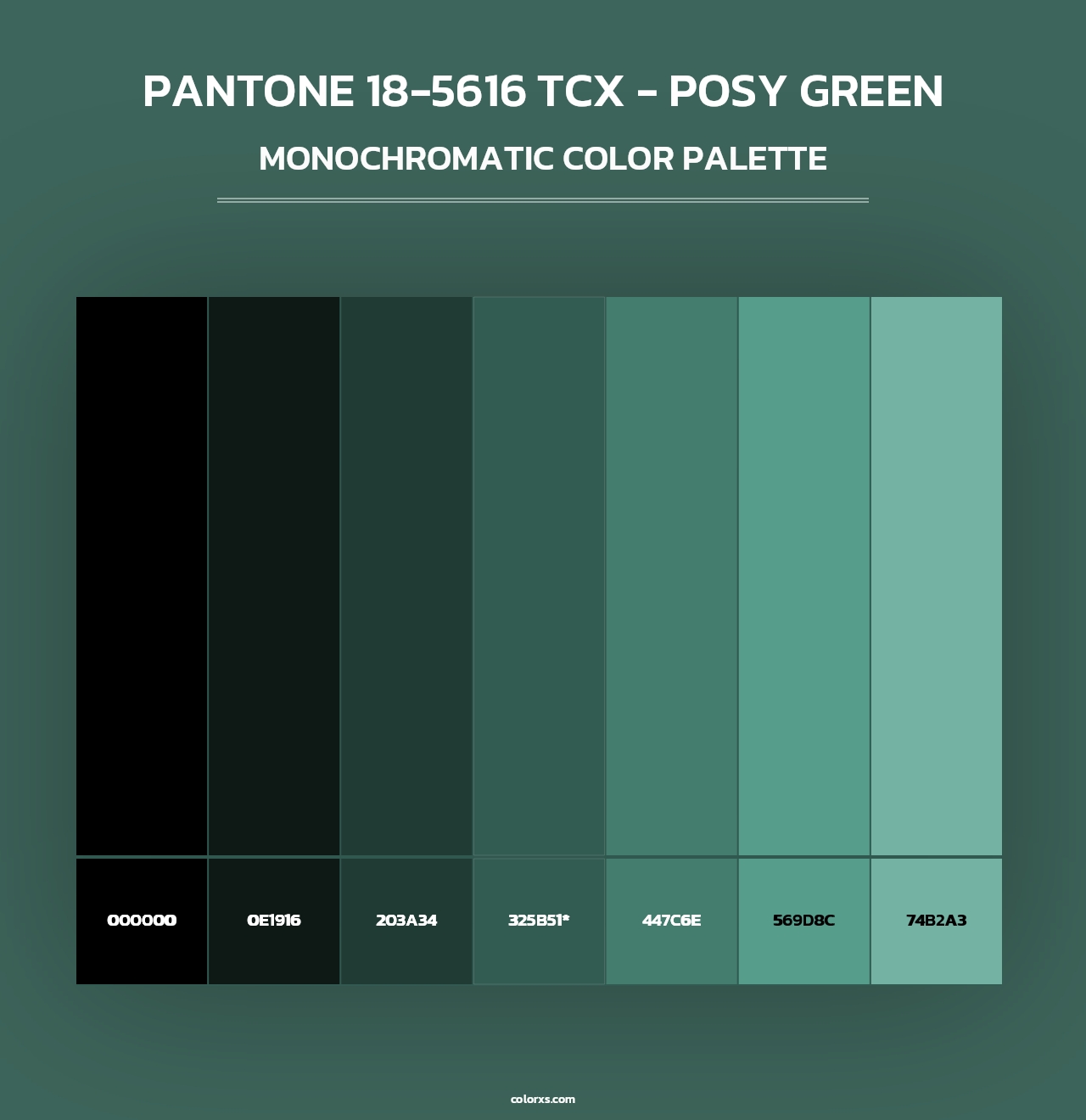 PANTONE 18-5616 TCX - Posy Green - Monochromatic Color Palette