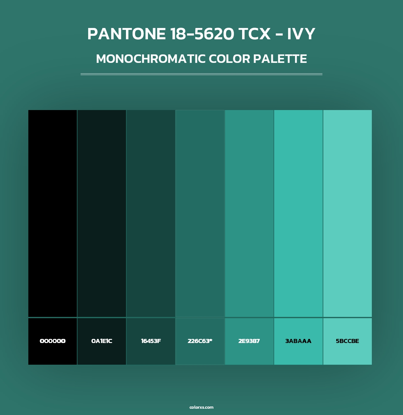 PANTONE 18-5620 TCX - Ivy - Monochromatic Color Palette