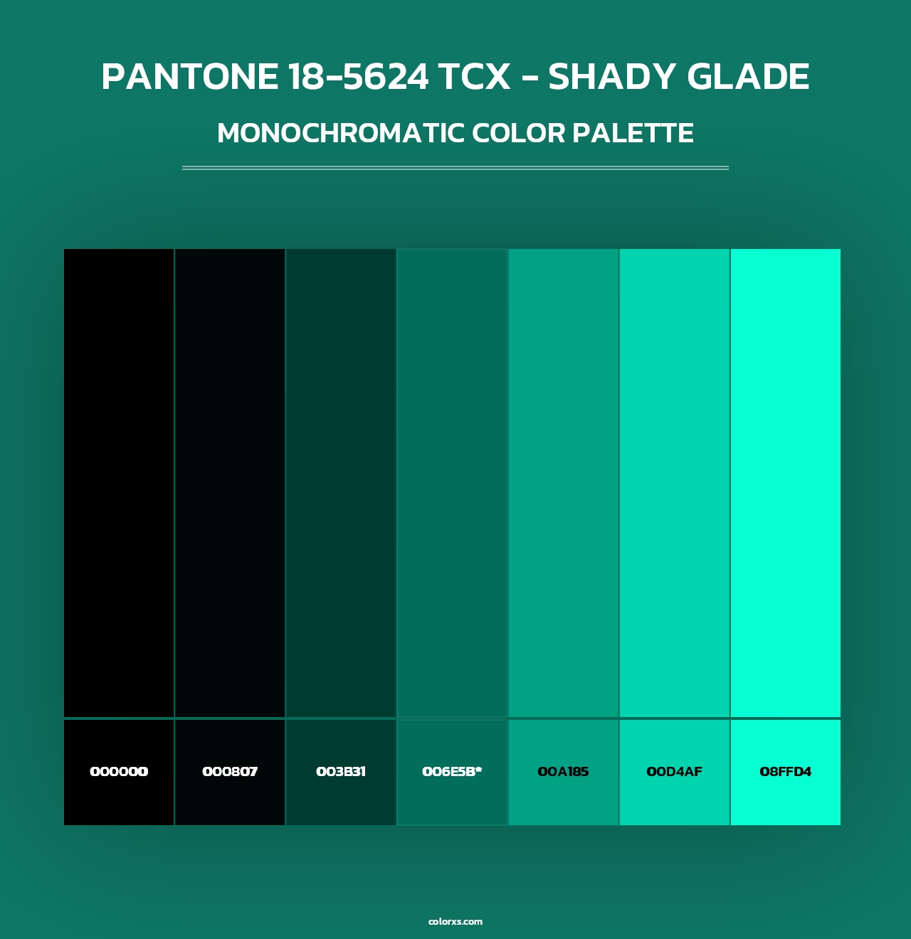 PANTONE 18-5624 TCX - Shady Glade - Monochromatic Color Palette