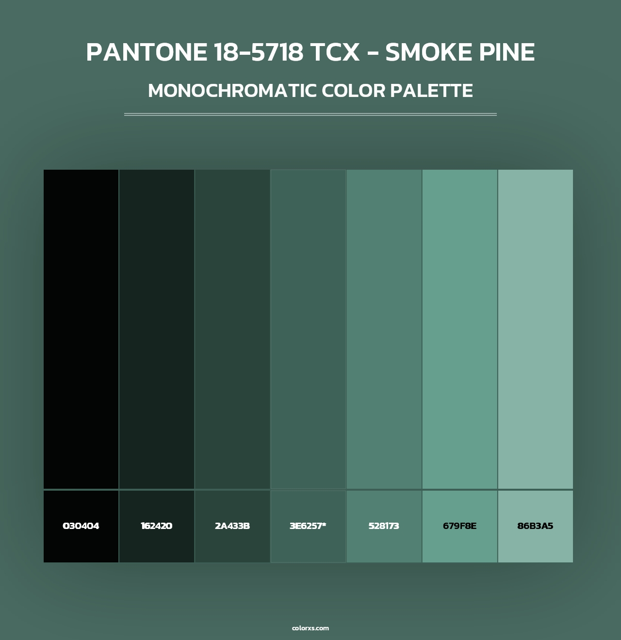 PANTONE 18-5718 TCX - Smoke Pine - Monochromatic Color Palette