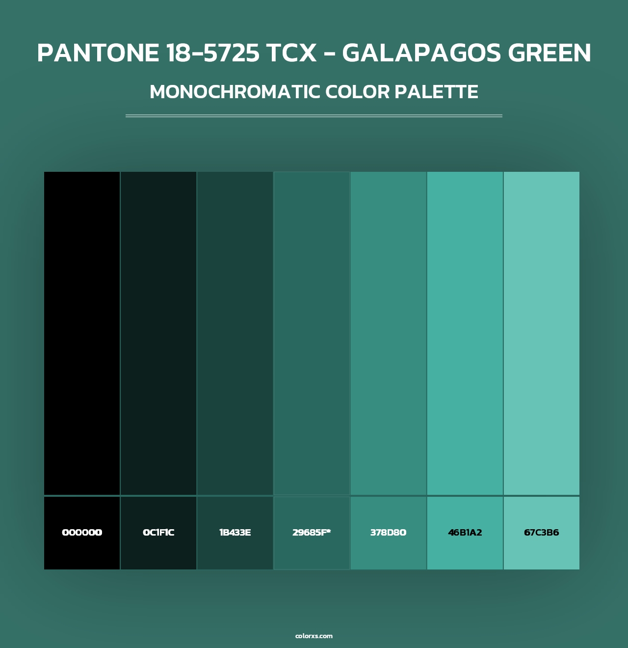 PANTONE 18-5725 TCX - Galapagos Green - Monochromatic Color Palette