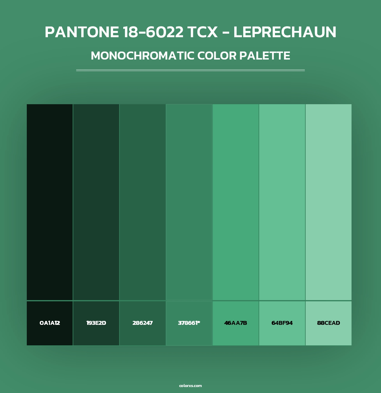 PANTONE 18-6022 TCX - Leprechaun - Monochromatic Color Palette