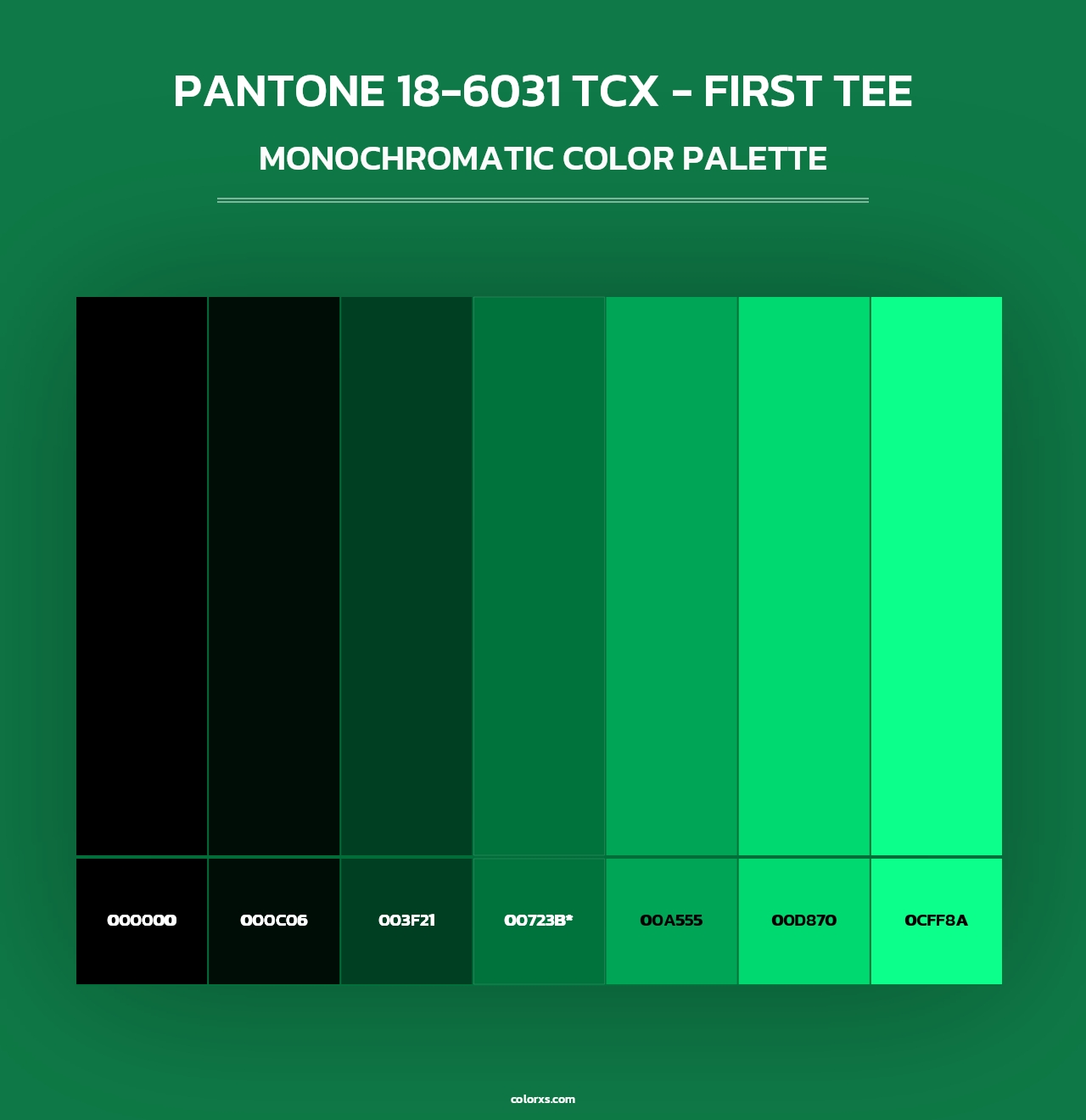 PANTONE 18-6031 TCX - First Tee - Monochromatic Color Palette