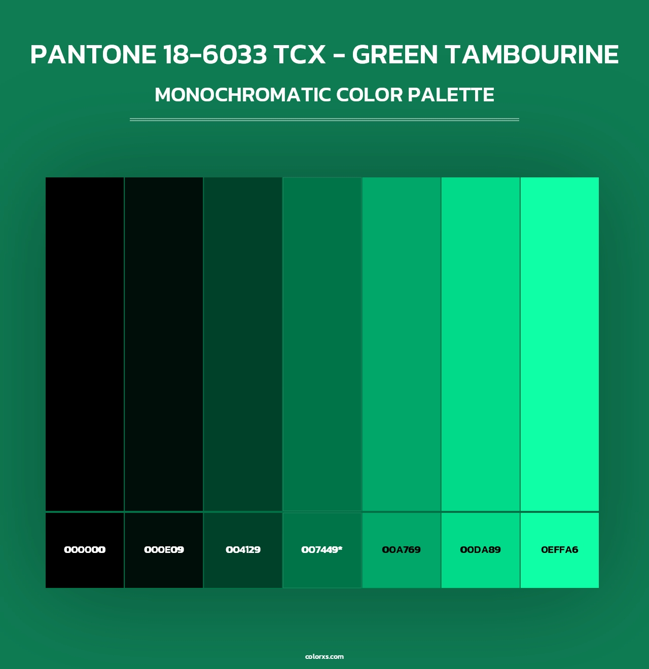 PANTONE 18-6033 TCX - Green Tambourine - Monochromatic Color Palette