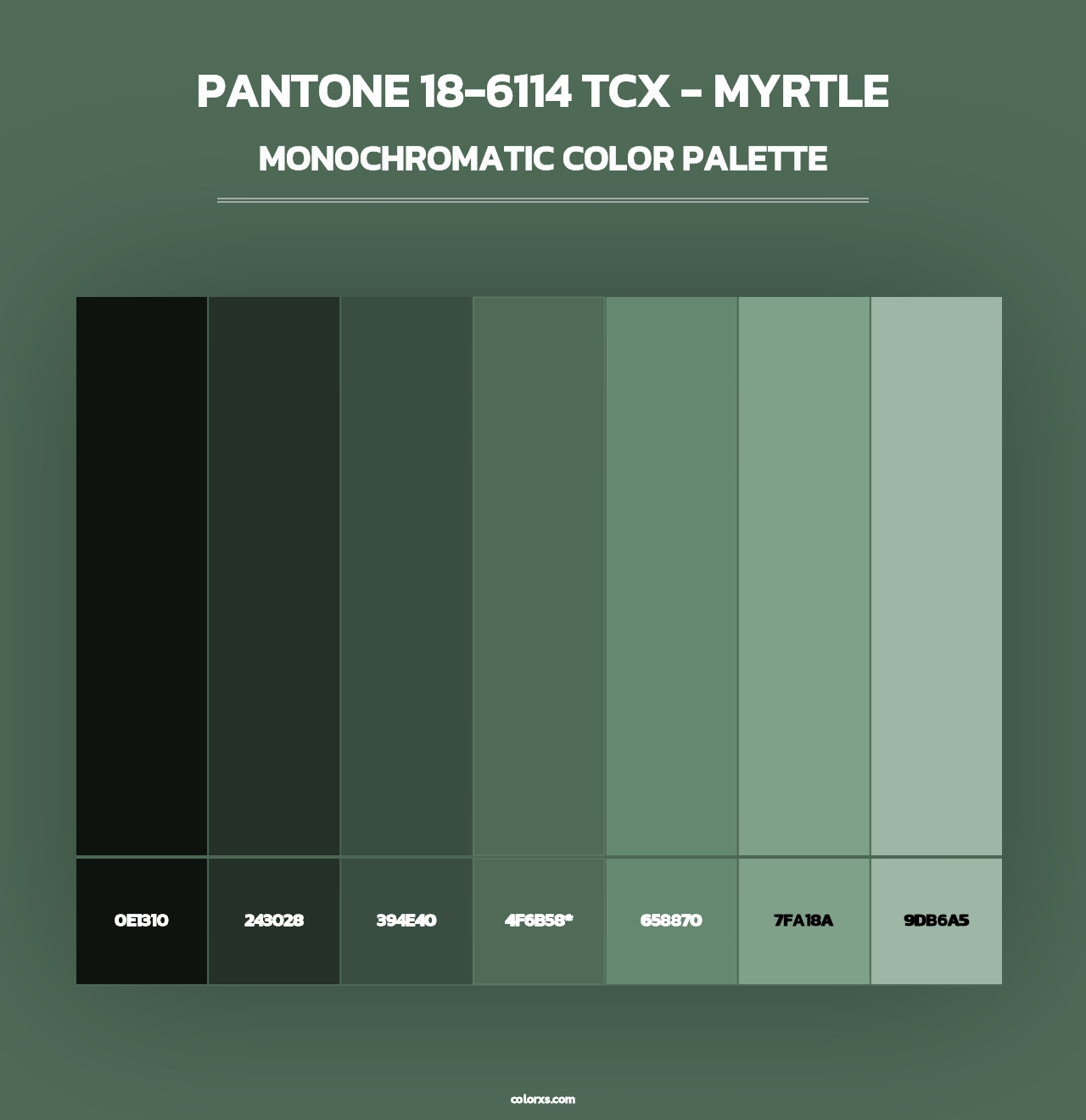 PANTONE 18-6114 TCX - Myrtle - Monochromatic Color Palette