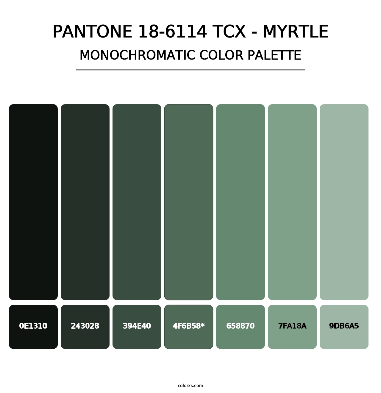 PANTONE 18-6114 TCX - Myrtle - Monochromatic Color Palette