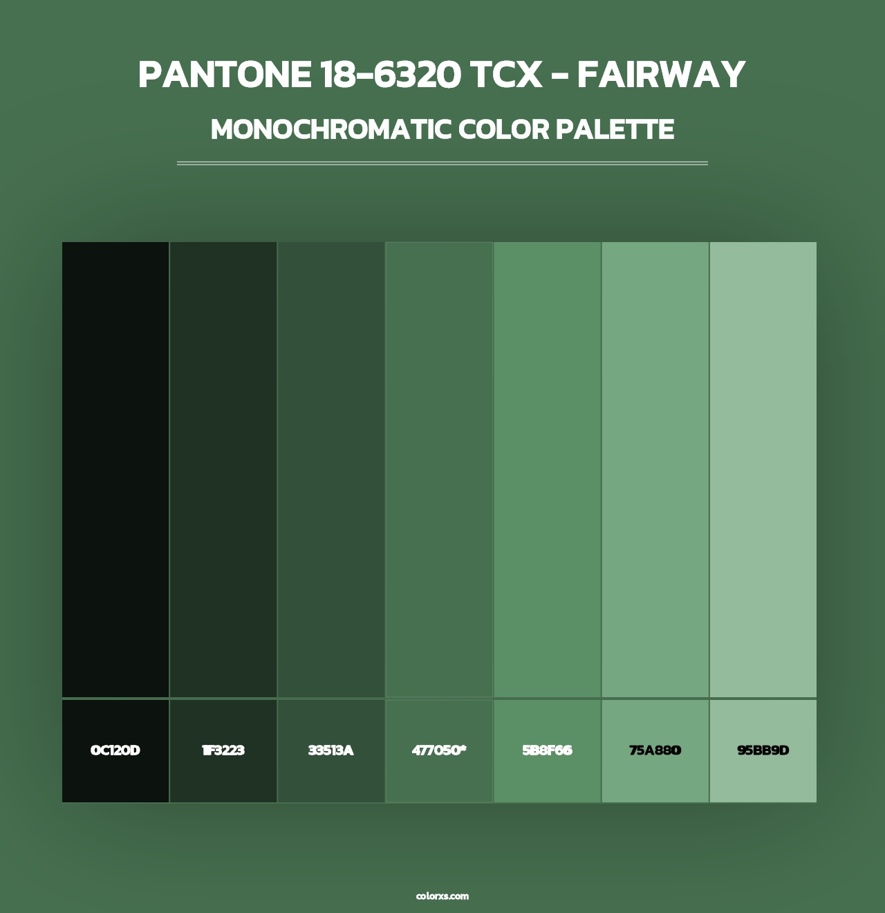 PANTONE 18-6320 TCX - Fairway - Monochromatic Color Palette