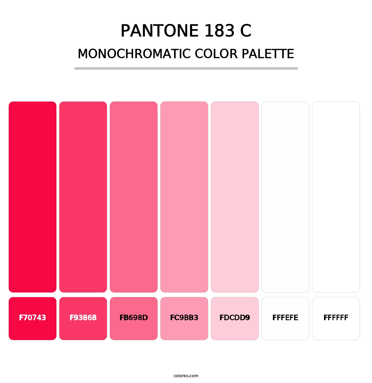 PANTONE 183 C - Monochromatic Color Palette