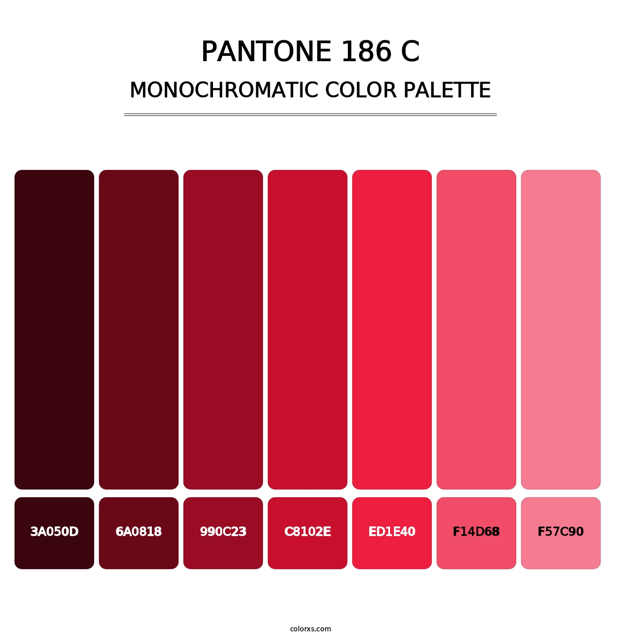 PANTONE 186 C - Monochromatic Color Palette
