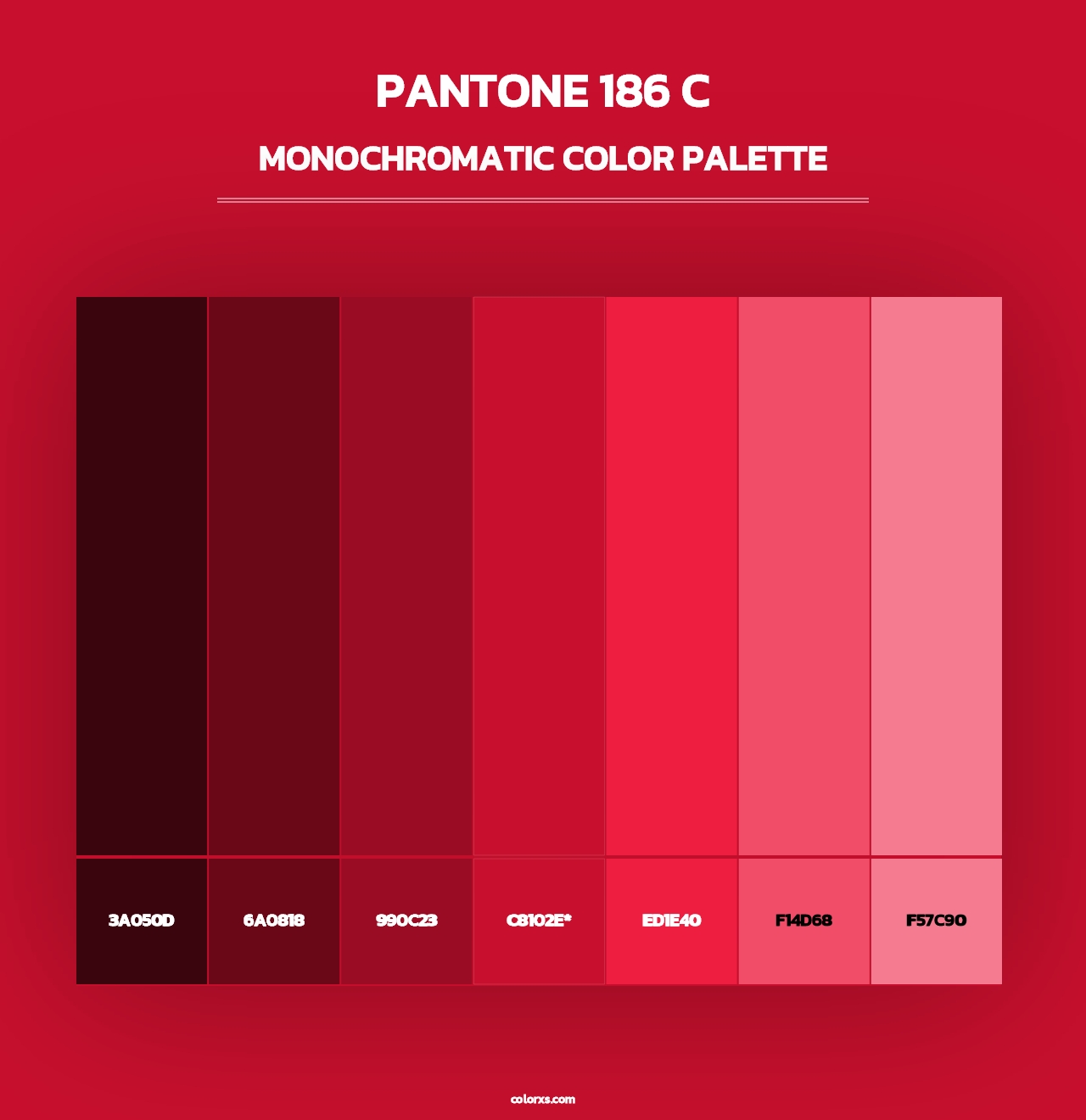 PANTONE 186 C - Monochromatic Color Palette