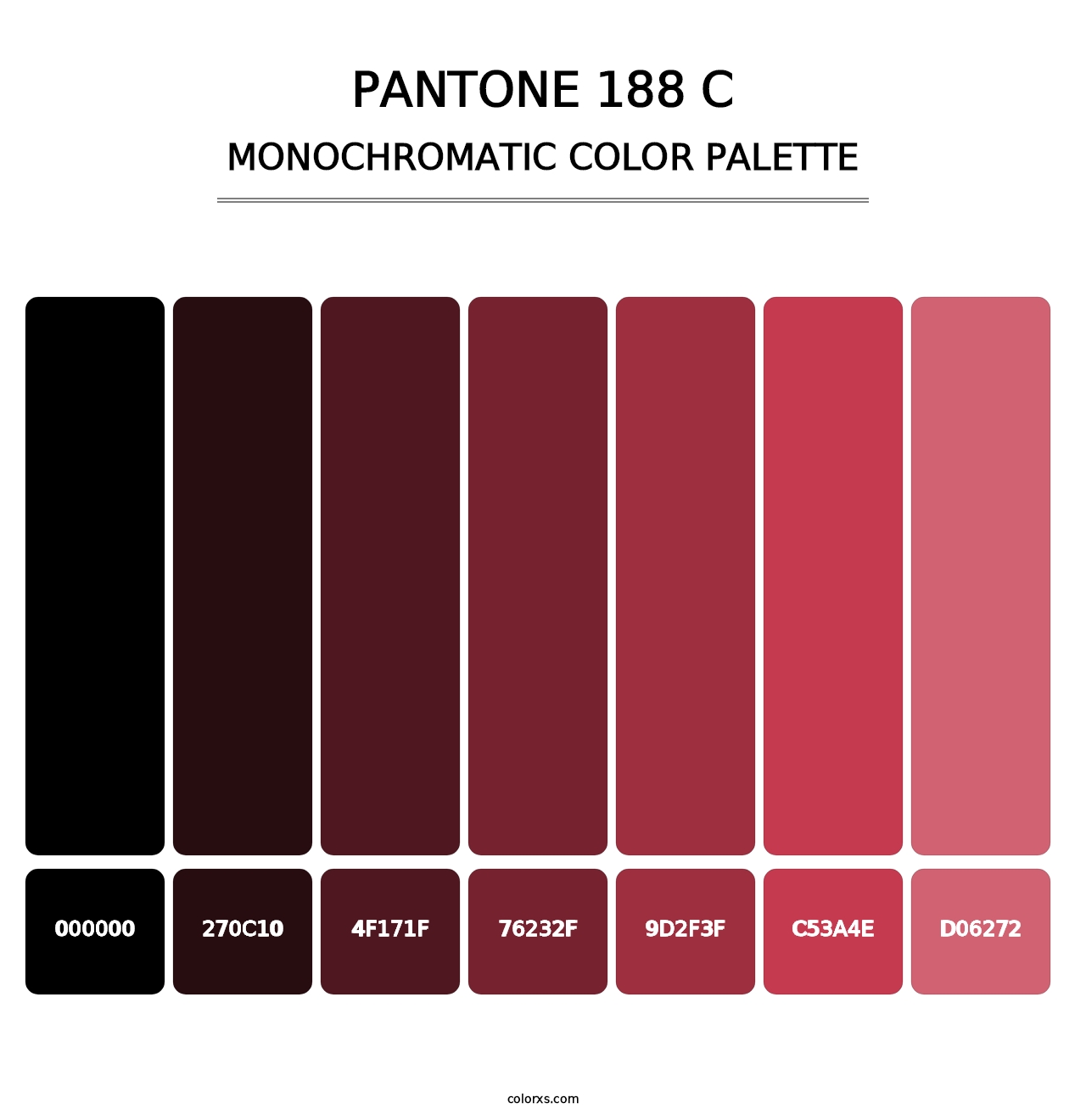 PANTONE 188 C - Monochromatic Color Palette