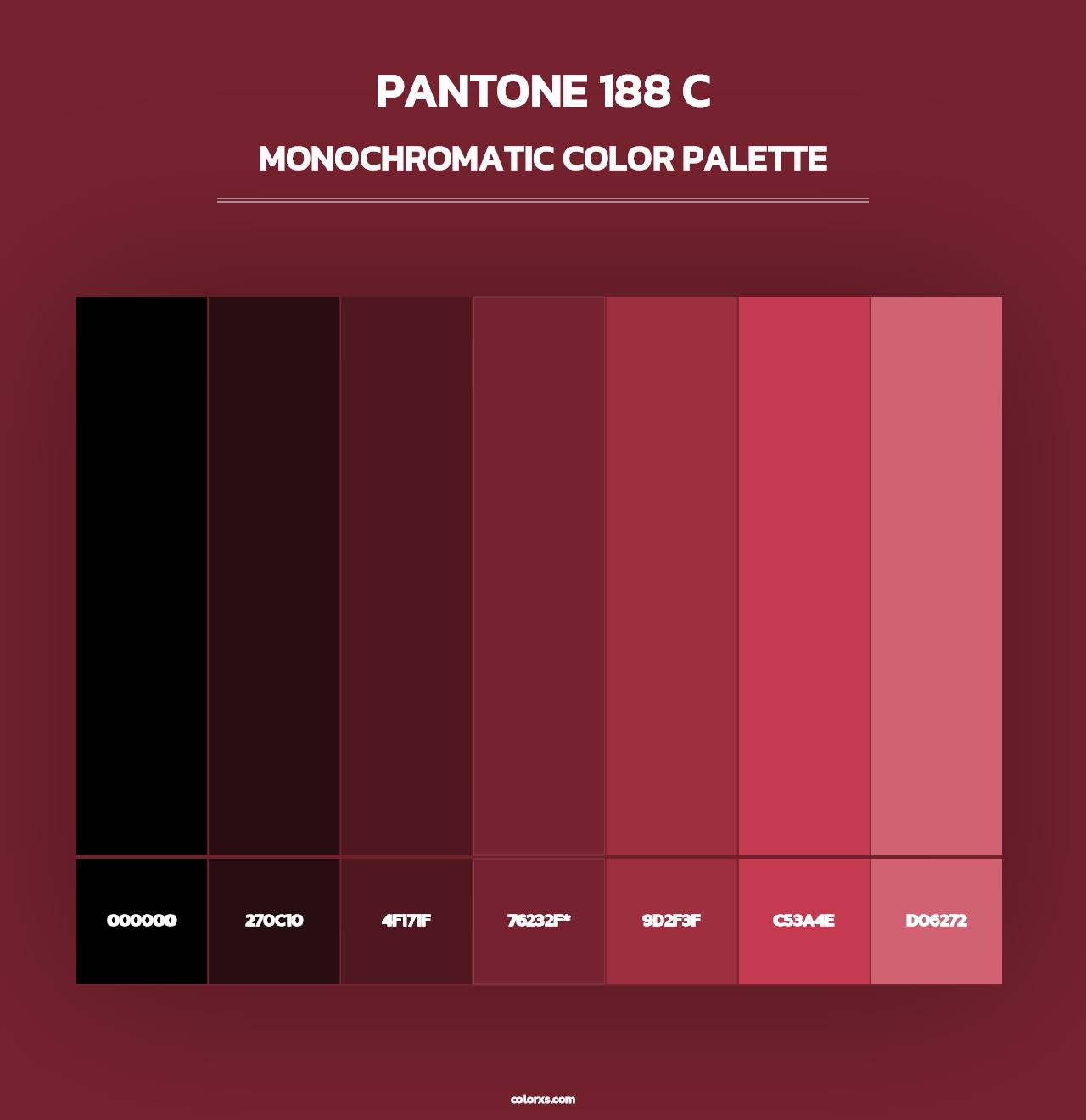 PANTONE 188 C - Monochromatic Color Palette