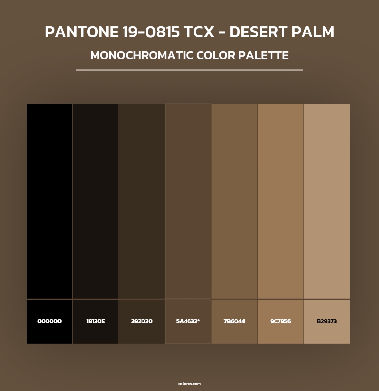 PANTONE 19-0815 TCX - Desert Palm - Monochromatic Color Palette