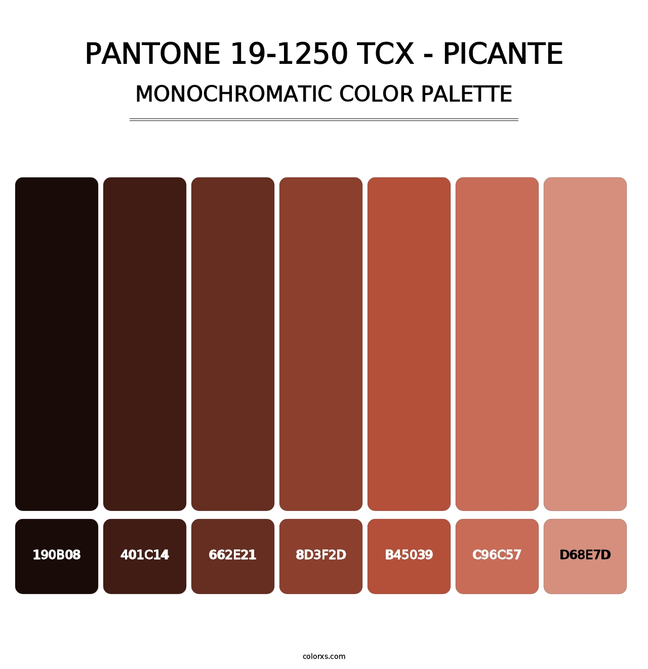 PANTONE 19-1250 TCX - Picante - Monochromatic Color Palette