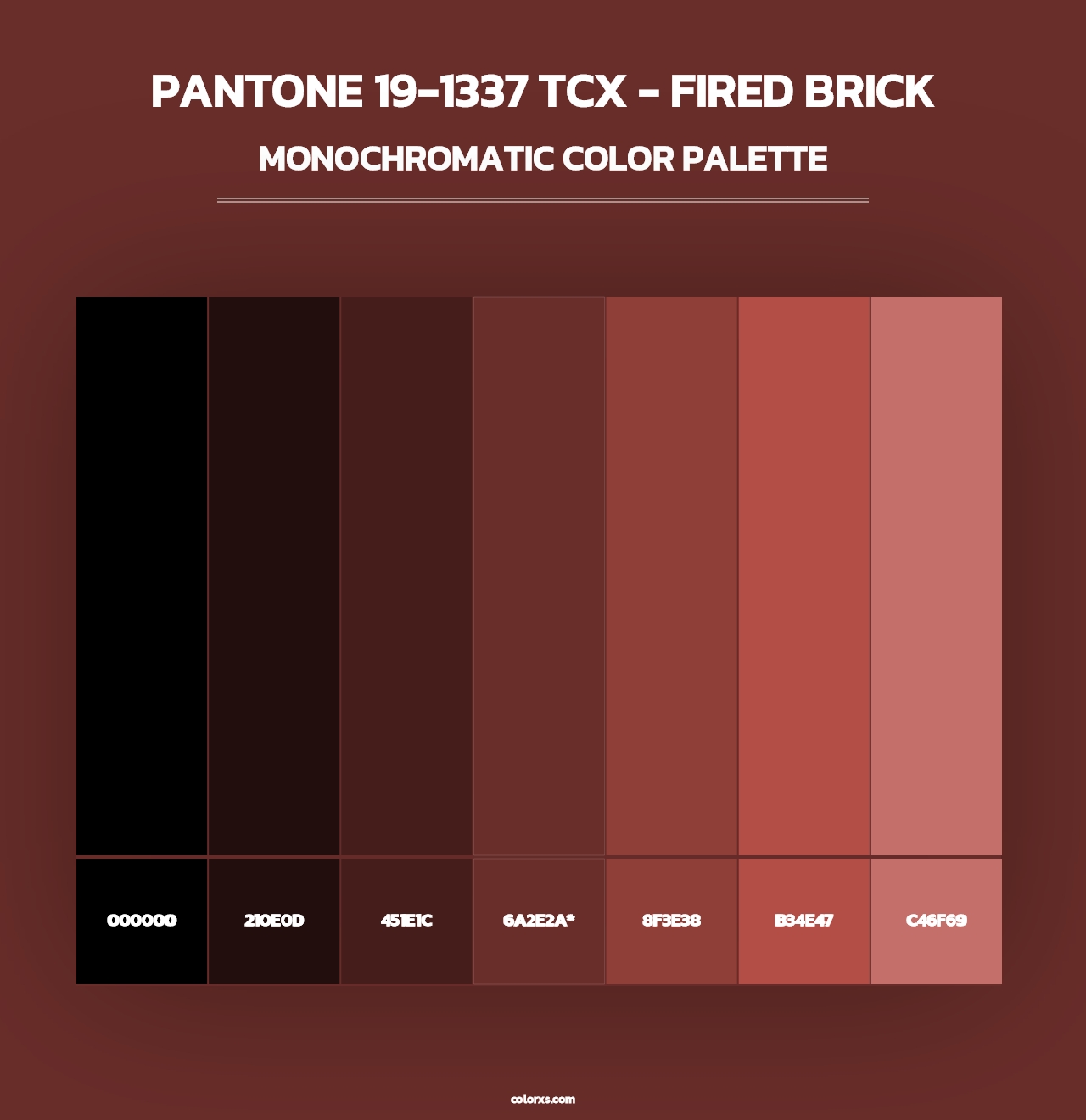 PANTONE 19-1337 TCX - Fired Brick - Monochromatic Color Palette
