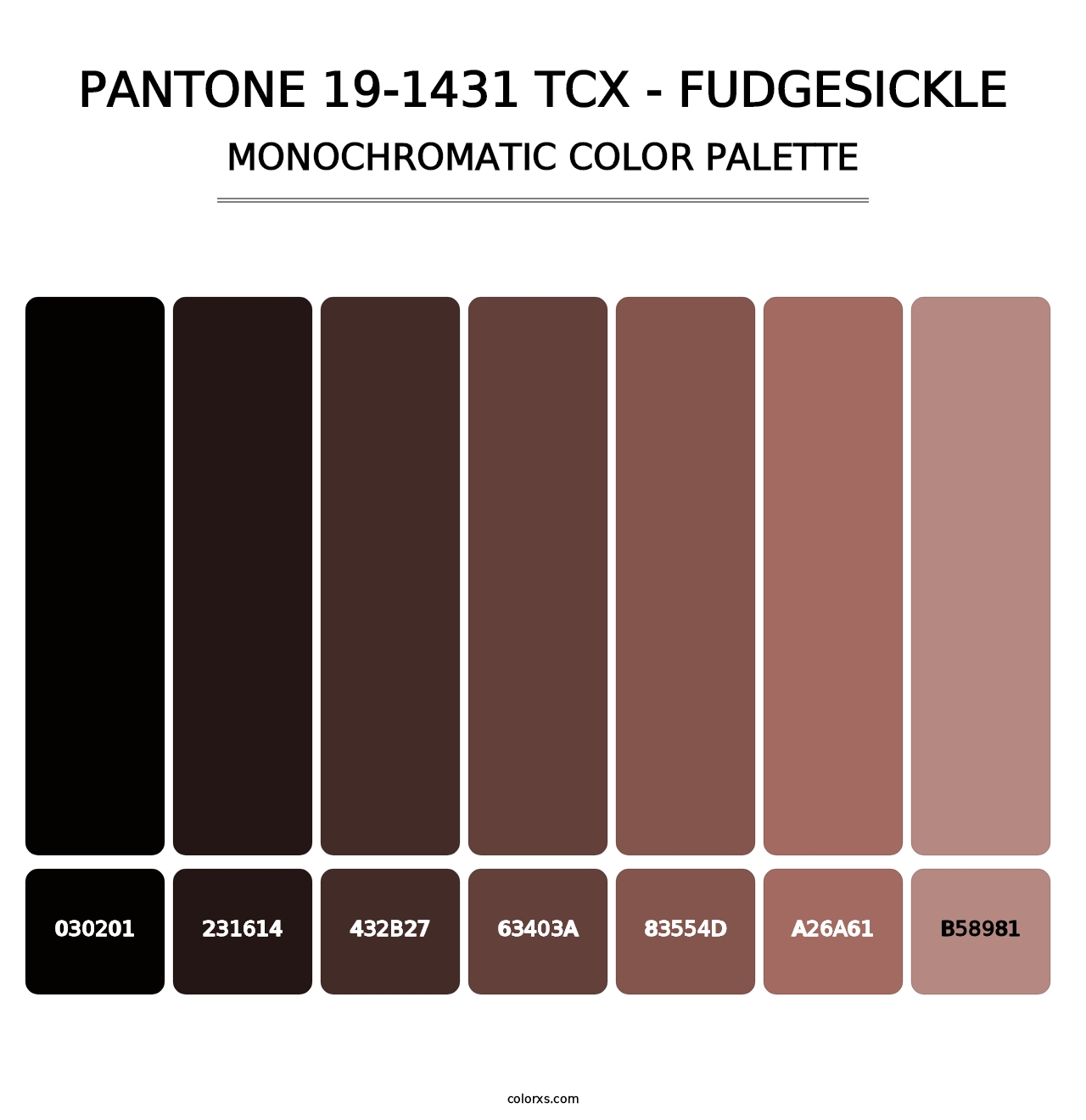 PANTONE 19-1431 TCX - Fudgesickle - Monochromatic Color Palette