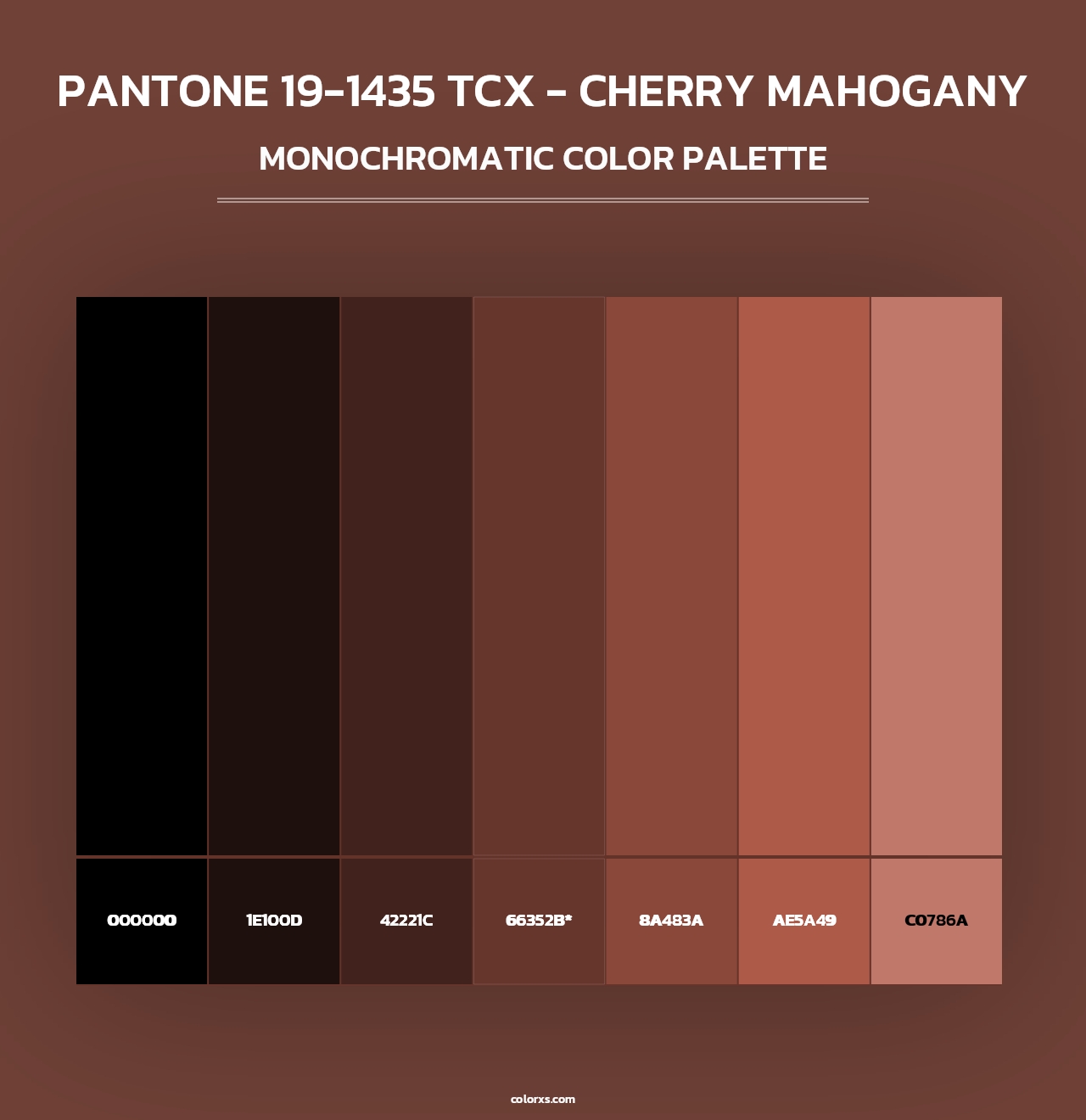 PANTONE 19-1435 TCX - Cherry Mahogany - Monochromatic Color Palette