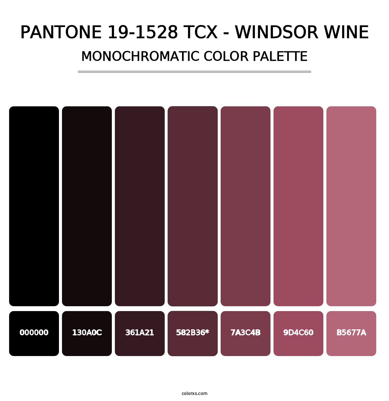 PANTONE 19-1528 TCX - Windsor Wine - Monochromatic Color Palette