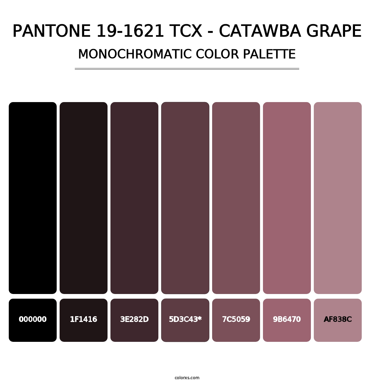 PANTONE 19-1621 TCX - Catawba Grape - Monochromatic Color Palette