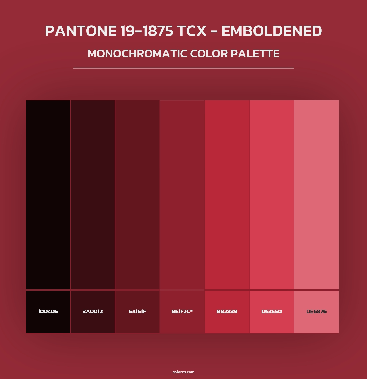 PANTONE 19-1875 TCX - Emboldened - Monochromatic Color Palette