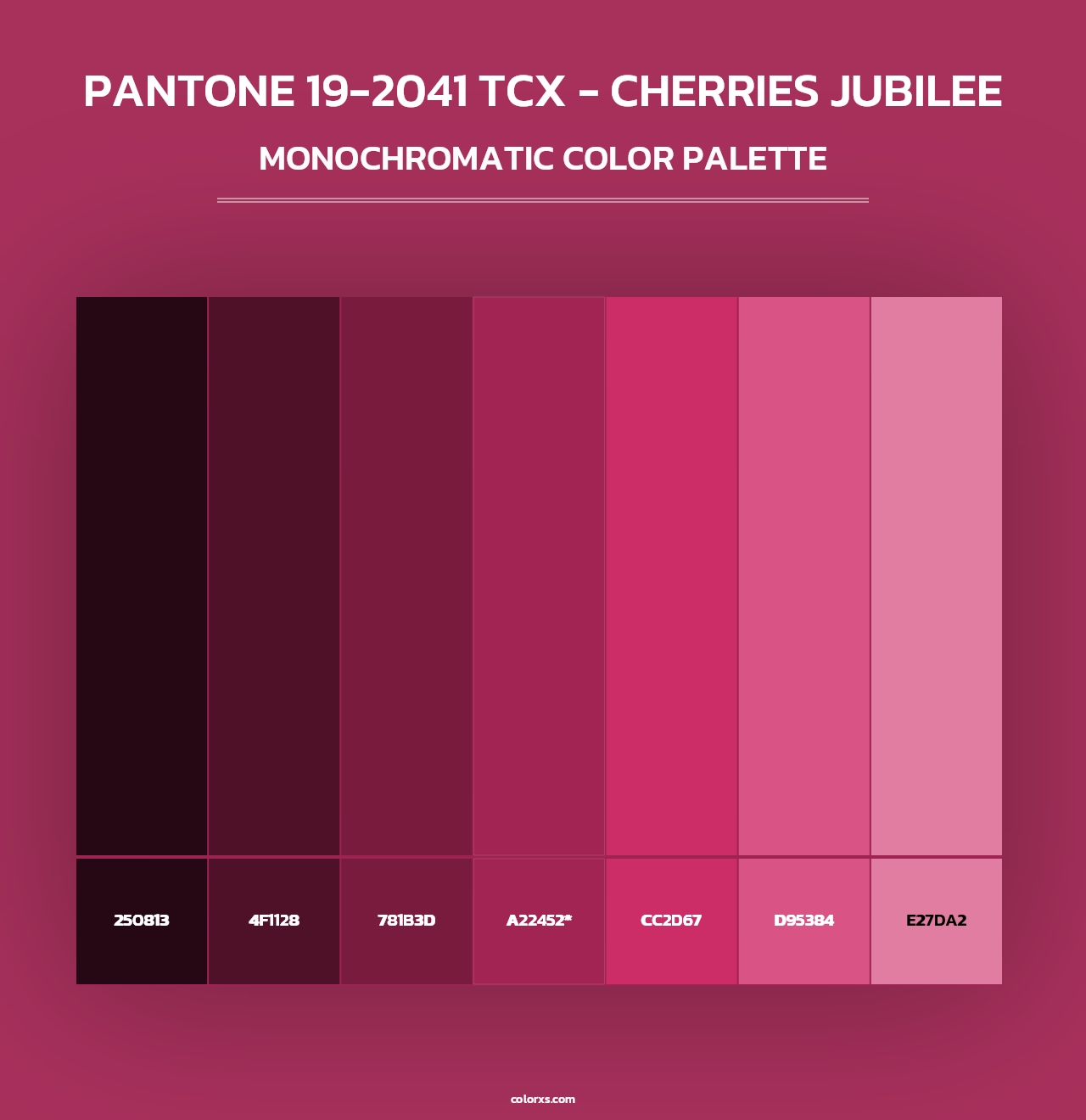 PANTONE 19-2041 TCX - Cherries Jubilee - Monochromatic Color Palette