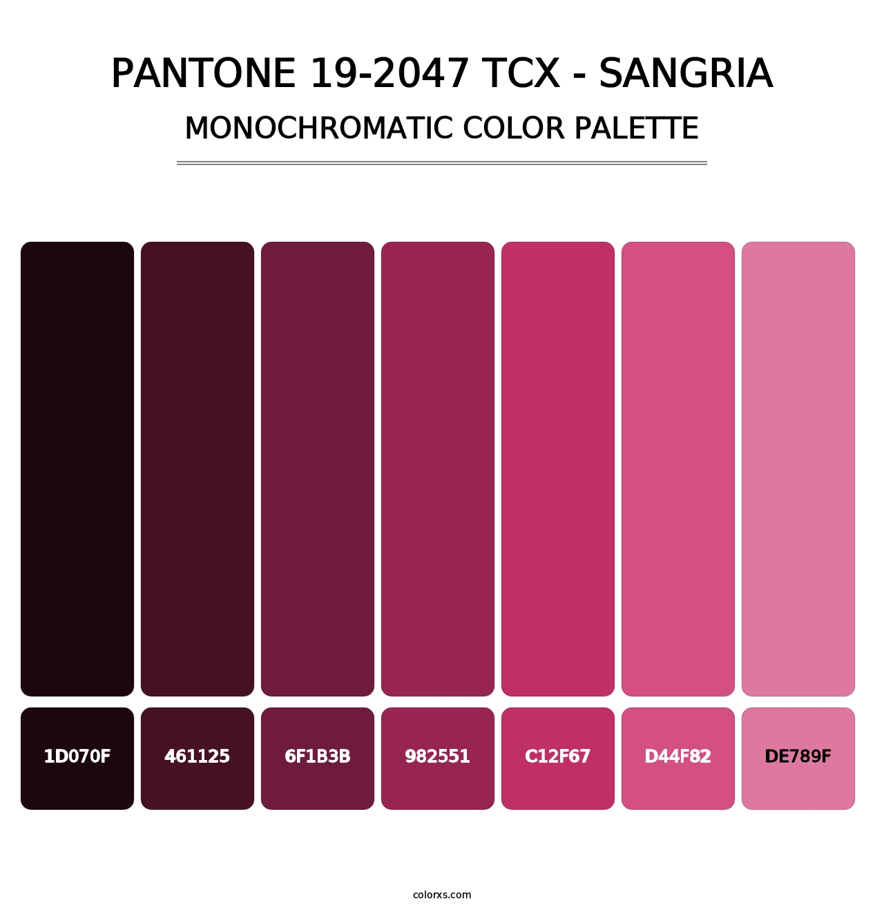 PANTONE 19-2047 TCX - Sangria - Monochromatic Color Palette