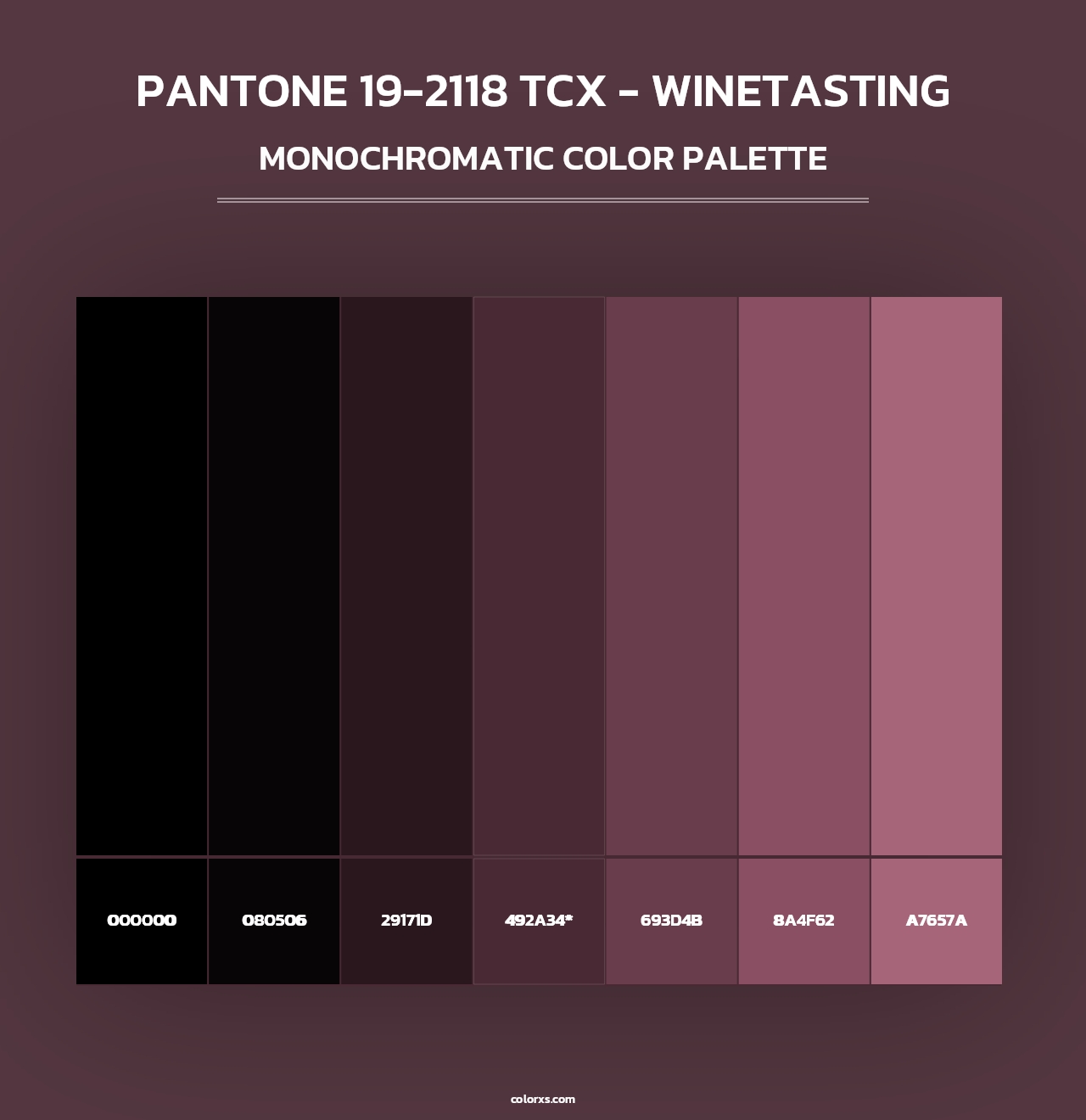PANTONE 19-2118 TCX - Winetasting - Monochromatic Color Palette